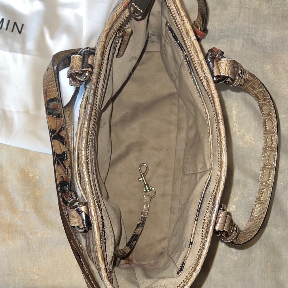 Brahmin Multicolor Satchel with Tan and Brown Accents - Picture 4 of 5